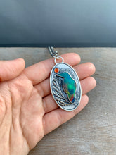 Load image into Gallery viewer, Aura borealis raven necklace