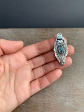 Load image into Gallery viewer, Owl pendant #2 - Blue Kyanite, and Larimar