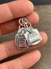 Load image into Gallery viewer, Home is where the heart is tourmaline charm set