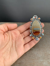 Load image into Gallery viewer, Polychrome jasper, carnelian, topaz, citrine and kyanite medallion