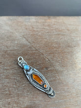 Load image into Gallery viewer, Owl pendant #1 - Orange Kyanite, Carnelian, and Blue Topaz