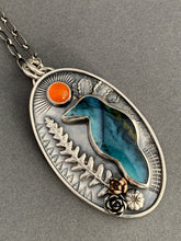 Load image into Gallery viewer, Harvest moon raven necklace