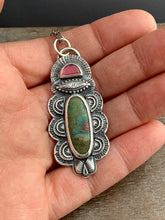 Load image into Gallery viewer, Ruby in zoisite with garnet eye charm