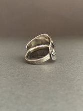 Load image into Gallery viewer, Medium Size 7.5 moon and feathers shield ring