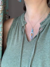 Load image into Gallery viewer, Owl pendant #1 - Orange Kyanite, Carnelian, and Blue Topaz