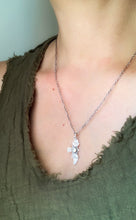 Load image into Gallery viewer, Small moonstone stamped bird pendant