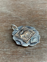 Load image into Gallery viewer, Sterling silver and bronze deer pendant