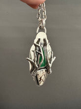 Load image into Gallery viewer, Peanut wood and chrysoprase antler medallion