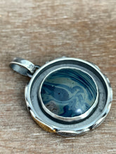 Load image into Gallery viewer, Swirly Leland blue fish parable pendant