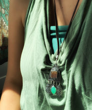 Load image into Gallery viewer, Cacoxenite and Chrysoprase Jingly Necklace