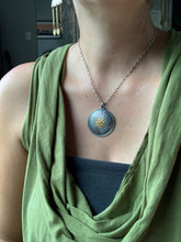 Load image into Gallery viewer, Silver fish parable pendant with Amazonite