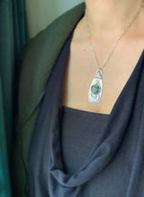 Load image into Gallery viewer, Aegean opal and peridot moon pendant