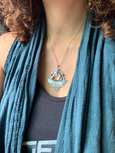 Load image into Gallery viewer, Moth pendant with vintage Swarovski Crystal prism