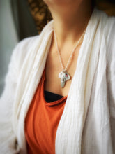 Load image into Gallery viewer, Rainbow moonstone and tourmaline charm collection with 22k gold and 18k gold accent