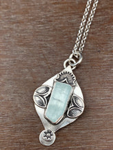 Load image into Gallery viewer, Aquamarine “ice” crystal charm pendant