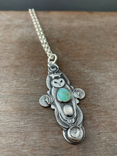 Load image into Gallery viewer, Owl pendant #1 - Peruvian Opal Rainbow Moonstone and Clear Quartz