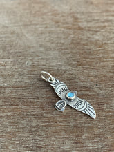 Load image into Gallery viewer, Small topaz stamped bird pendant
