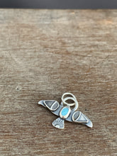 Load image into Gallery viewer, Small larimar stamped bird pendant
