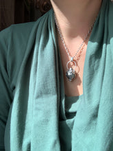 Load image into Gallery viewer, Vintage crystal and lemon Quartz dragon egg medallion