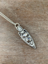 Load image into Gallery viewer, Owl pendant #20 - Labradorite and Rainbow Moonstone