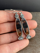 Load image into Gallery viewer, Montana agate eye and moon earrings