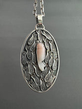 Load image into Gallery viewer, Carved Pink opal Fish Parable Pendant