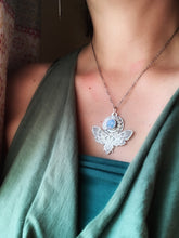 Load image into Gallery viewer, Moth pendant with vintage Swarovski Crystal