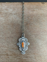 Load image into Gallery viewer, Owl pendant #2 - Orange kyanite