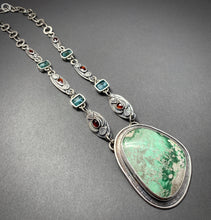 Load image into Gallery viewer, Large variscite shield necklace.