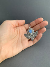 Load image into Gallery viewer, Moth pendant with vintage Swarovski Crystal