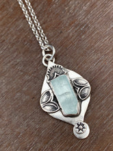 Load image into Gallery viewer, Aquamarine “ice” crystal charm pendant