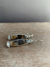 Load image into Gallery viewer, Montana agate eye and moon earrings