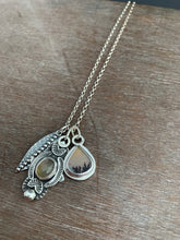Load image into Gallery viewer, Purple Labradorite and dendritic agate charm necklace set