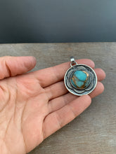 Load image into Gallery viewer, Amazonite in bronze double sided medallion