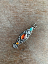 Load image into Gallery viewer, Owl pendant #5 Amazonite, Hessonite Garnet, and Citrine