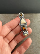 Load image into Gallery viewer, Citrine and Montana agate set in 22k gold medallion