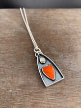Load image into Gallery viewer, Orange Rosarita Sacred Heart Pendant
