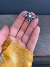 Load image into Gallery viewer, Small topaz stamped bird pendant #2