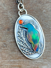 Load image into Gallery viewer, Aura borealis raven necklace