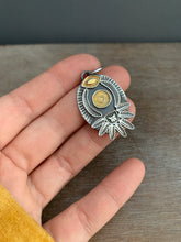 Load image into Gallery viewer, Golden eye and sun pendant
