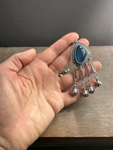 Load image into Gallery viewer, Labradorite medallion with 4 handmade jingles