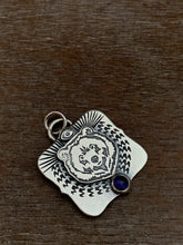 Load image into Gallery viewer, Small bear and iolite pendant