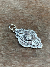 Load image into Gallery viewer, Sterling silver Owl pendant with diamond shape