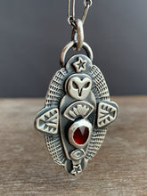 Load image into Gallery viewer, Owl pendant #3 - Garnet