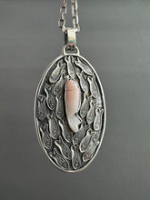 Load image into Gallery viewer, Carved Pink opal Fish Parable Pendant