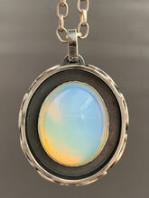 Load image into Gallery viewer, Opalite glass fish parable pendant