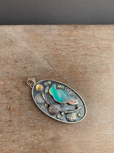 Load image into Gallery viewer, Aurora borealis raven necklace