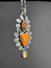 Load image into Gallery viewer, Orange Roserita and Opal Sacred Heart Pendant
