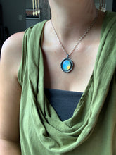 Load image into Gallery viewer, Opalite glass fish parable pendant