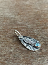Load image into Gallery viewer, Blue topaz fish charm